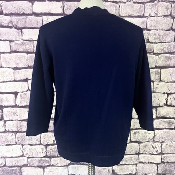 Betty Says Blue 3/4 Sleeve No Close Cardigan Sweater Size L - Picture 4 of 8